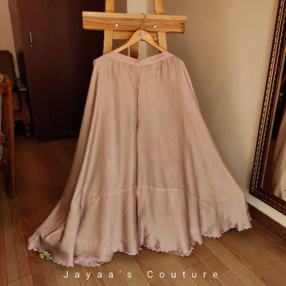 Beigish peach Peplum sharara