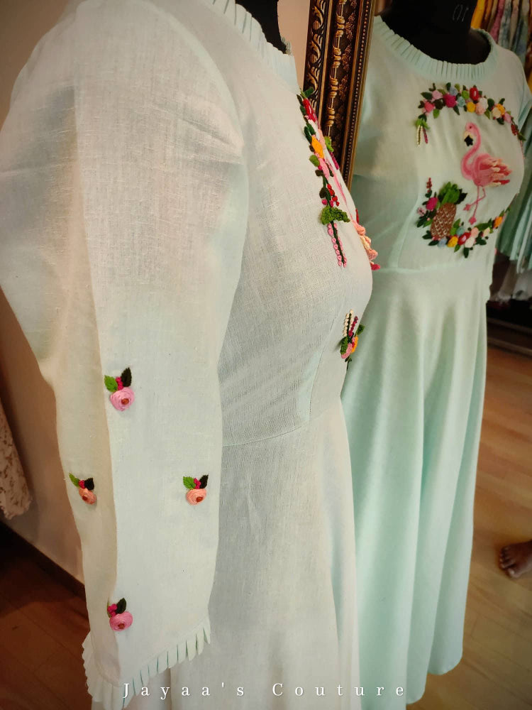 Pastel sea Green gown
