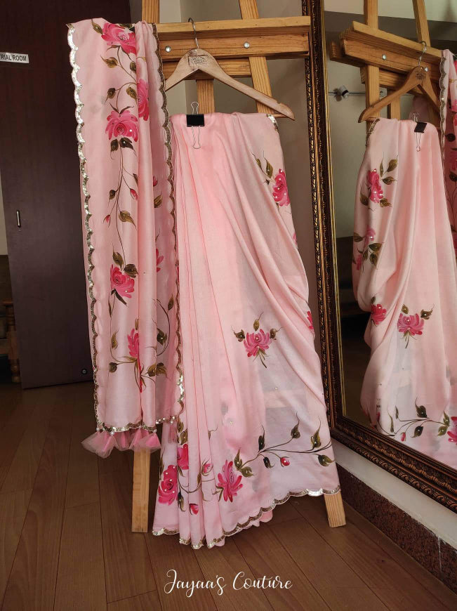 Peach Crop Top with skirt