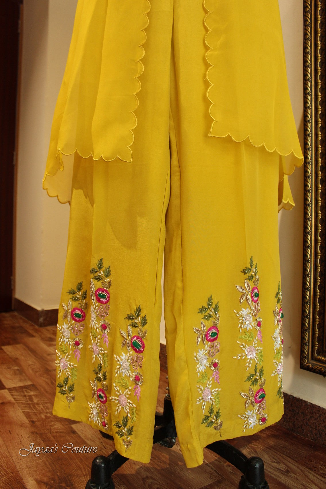 Yellow crop top with shrug