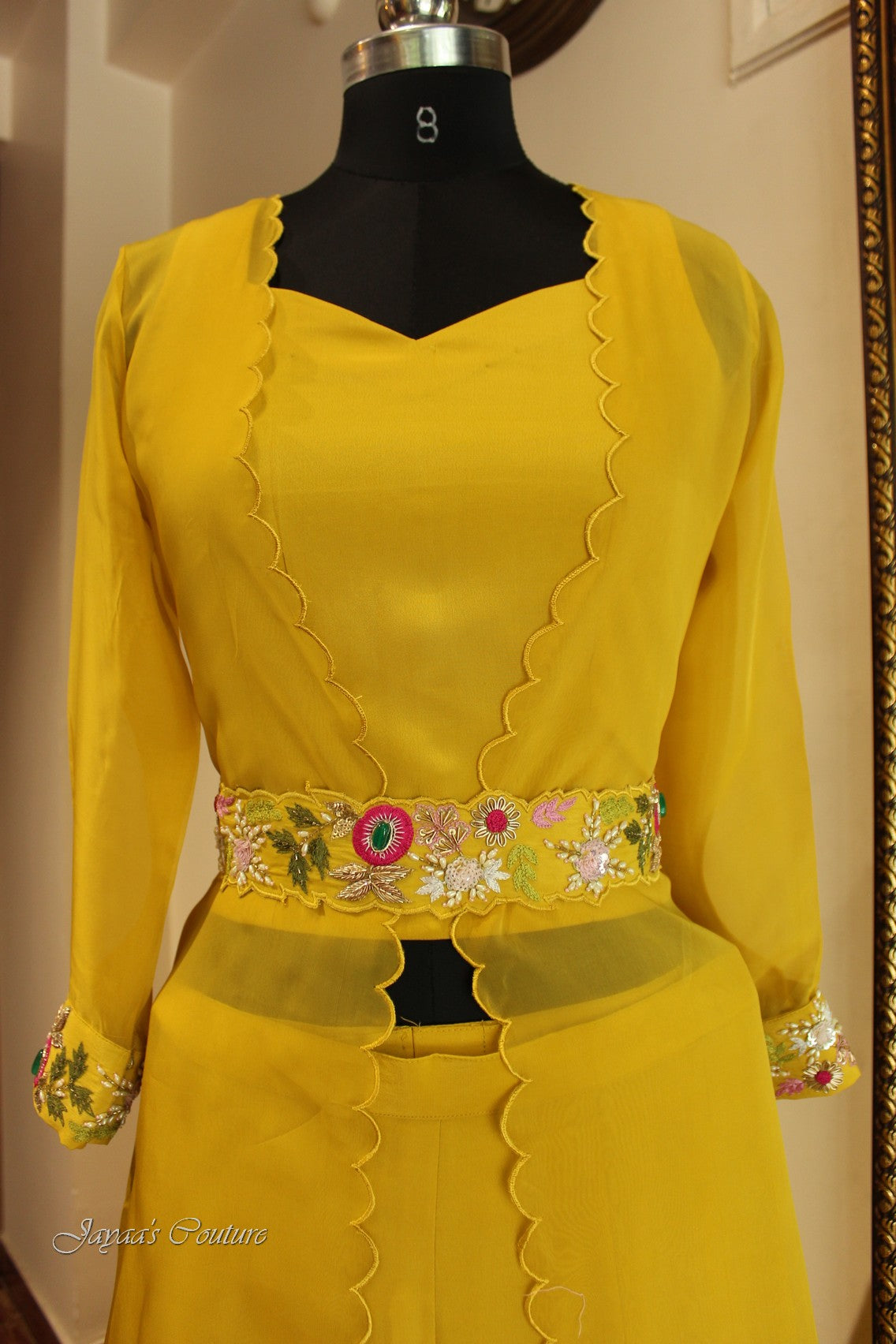 Yellow crop top with shrug