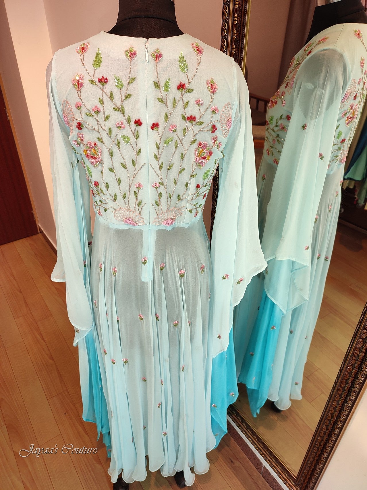 Pastel sky blue Plazo With Crop Top