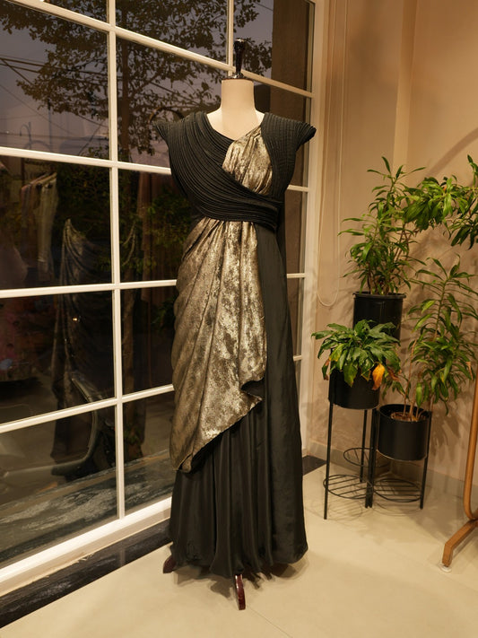 Black drape gown