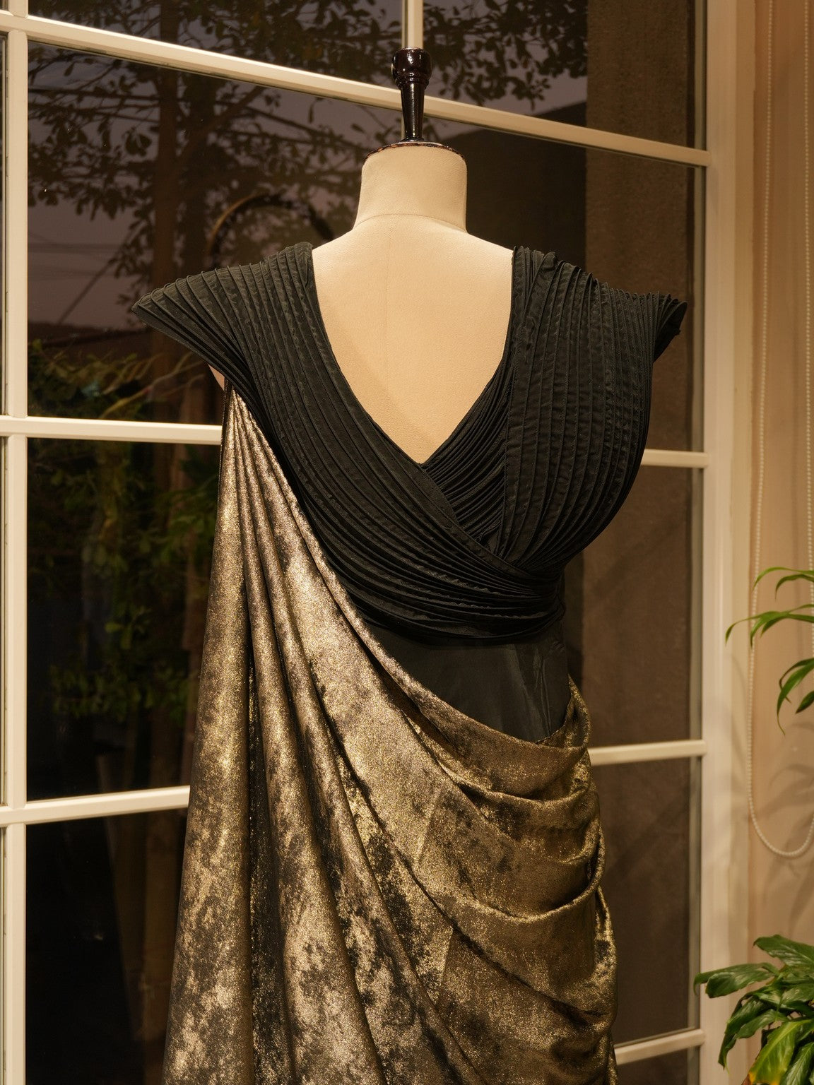 Black drape gown