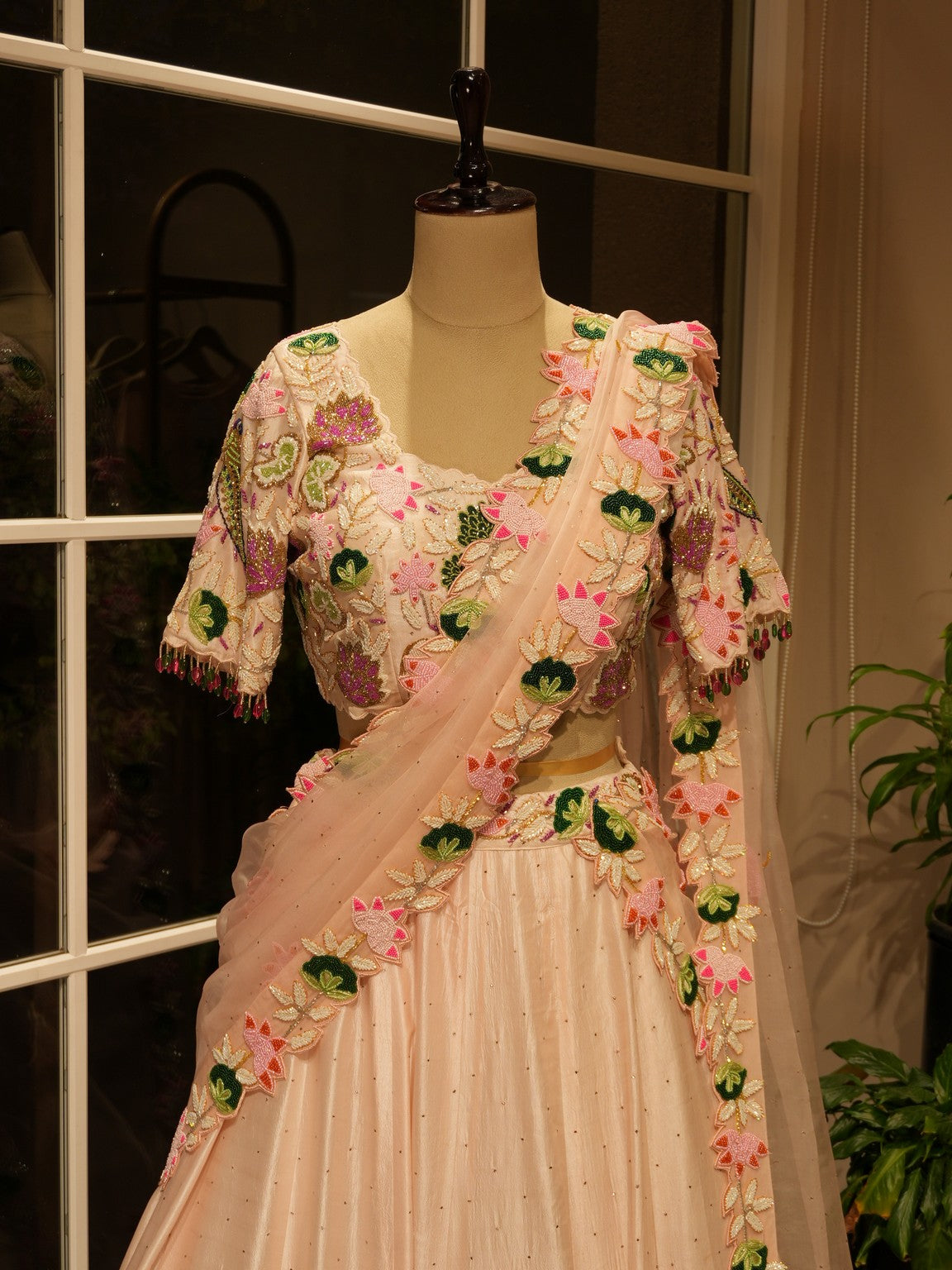 Blush pink embroidered lehenga set