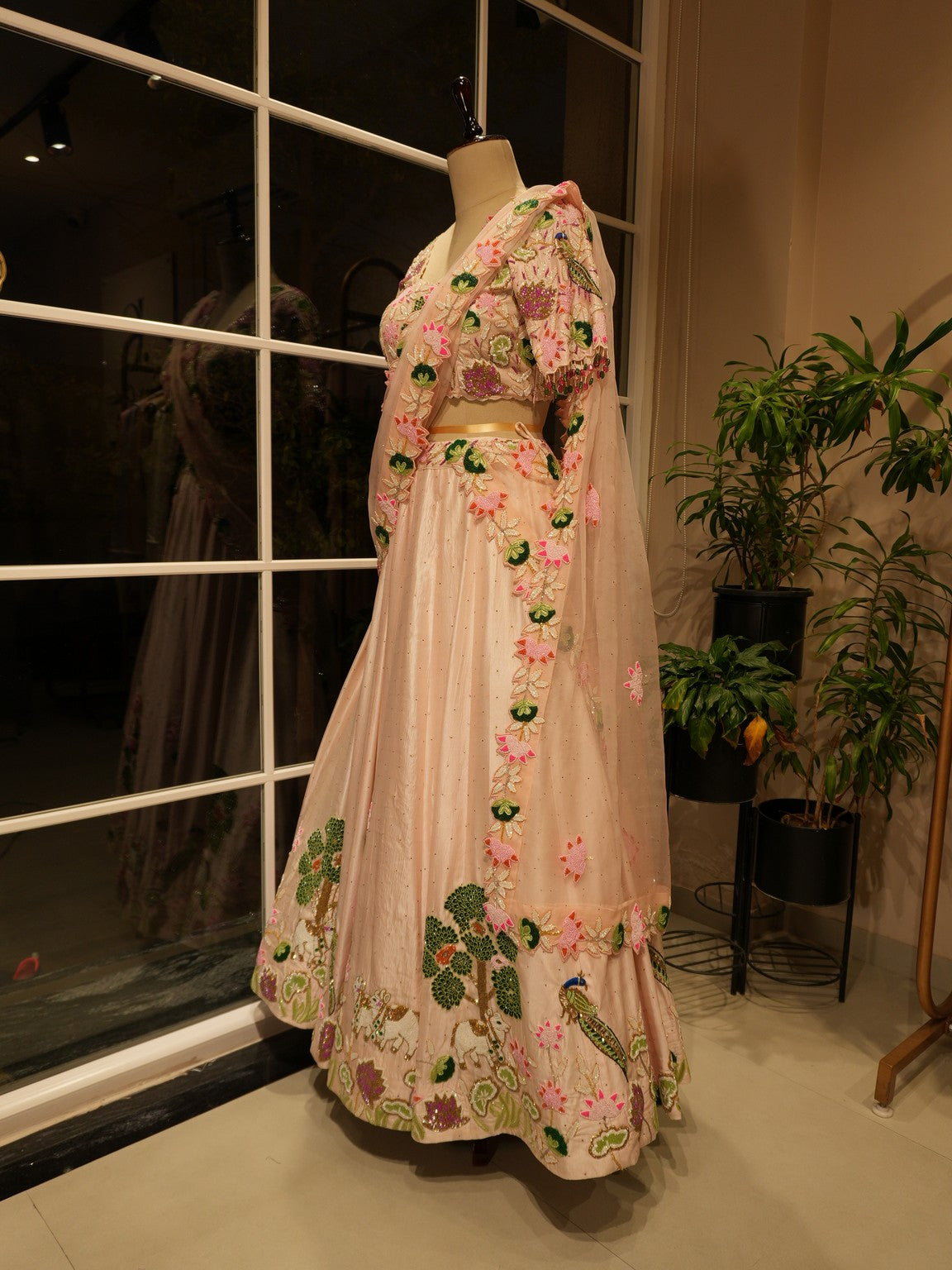 Blush pink embroidered lehenga set