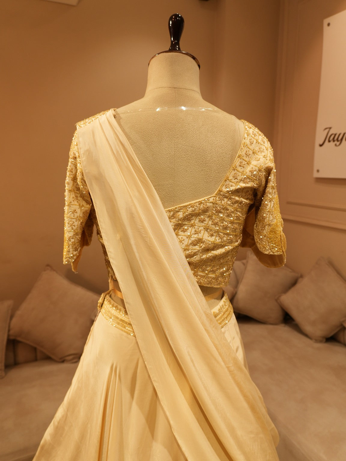 Champagne gold 3d lehenga set