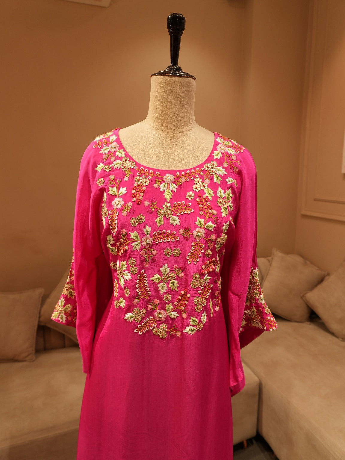 Fuschia pink kaftan with pants