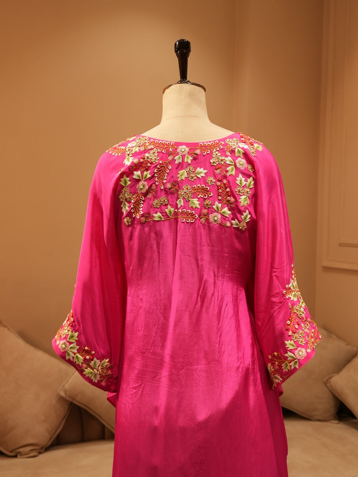 Fuschia pink kaftan with pants