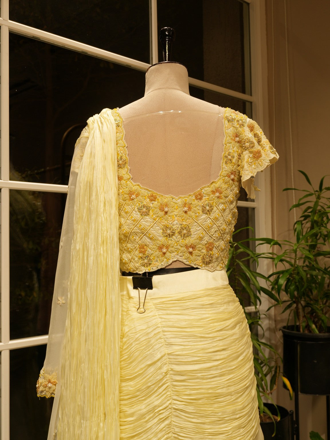 Pale yellow lehenga set