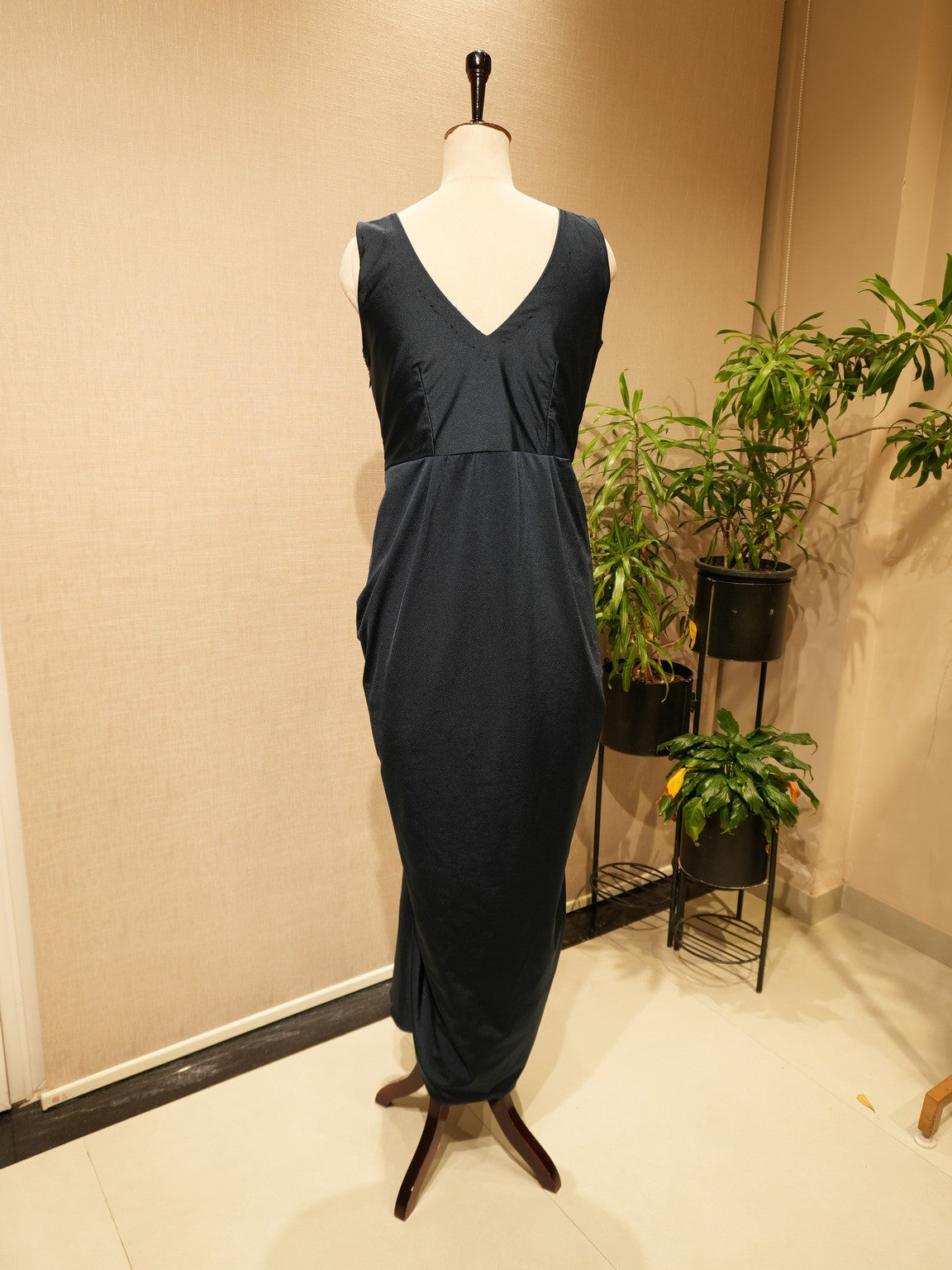 Mid night black gown