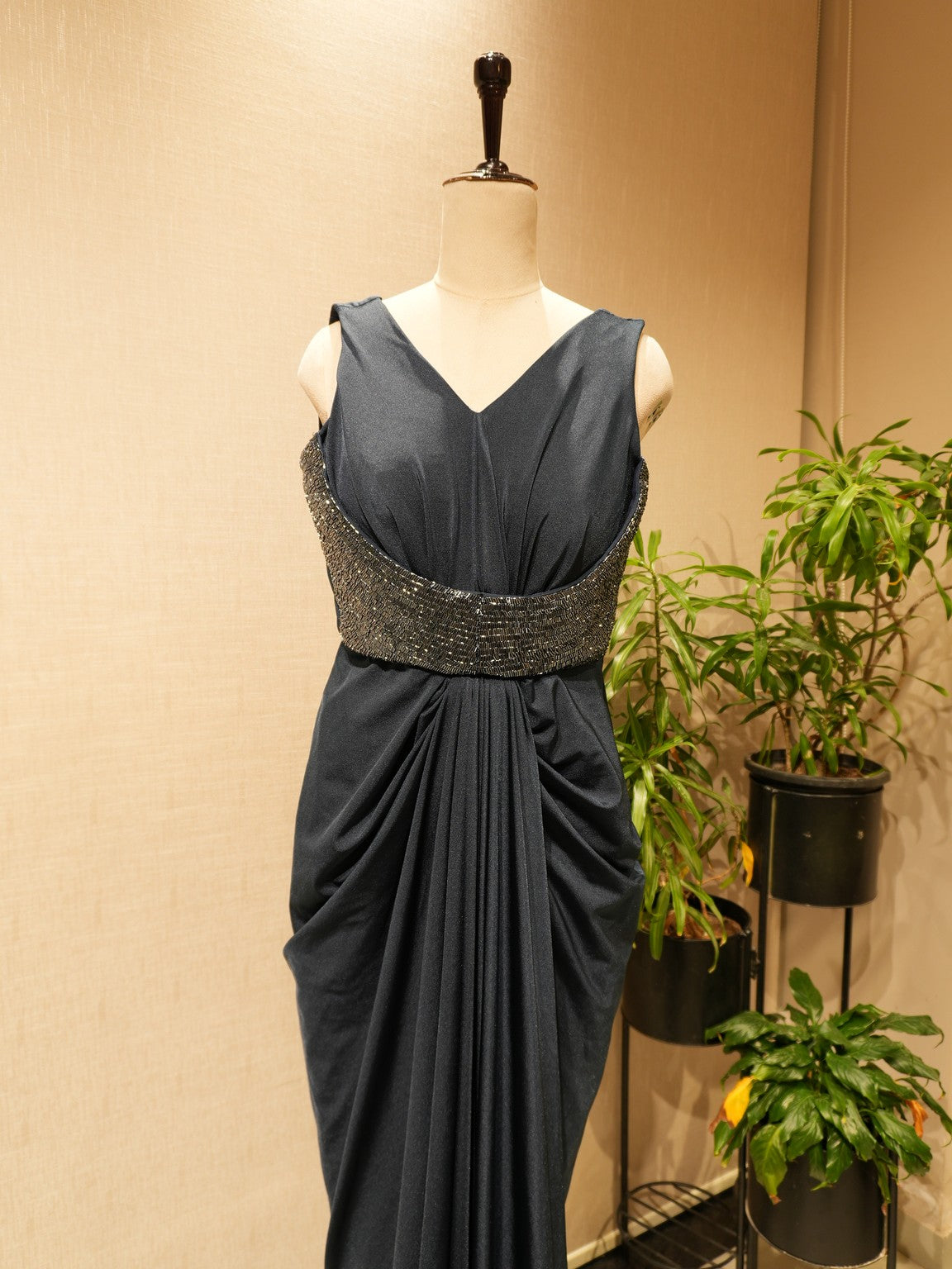 Mid night black gown