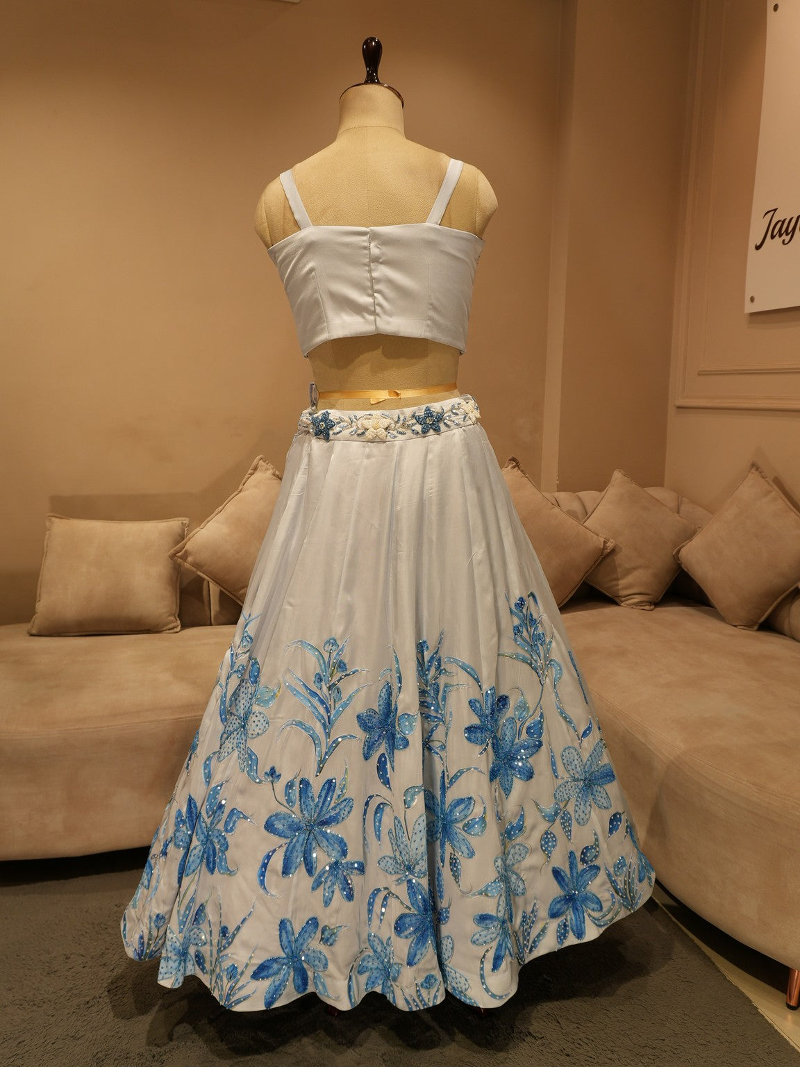 Powder blue crop top skirt