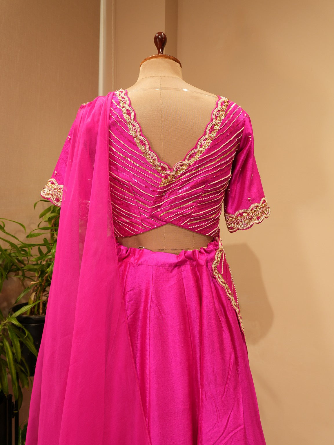 Fuscia pink lehenga set