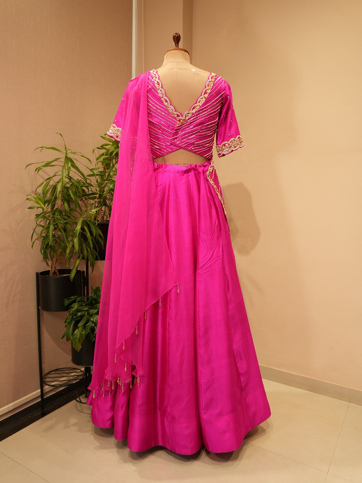 Fuscia pink lehenga set