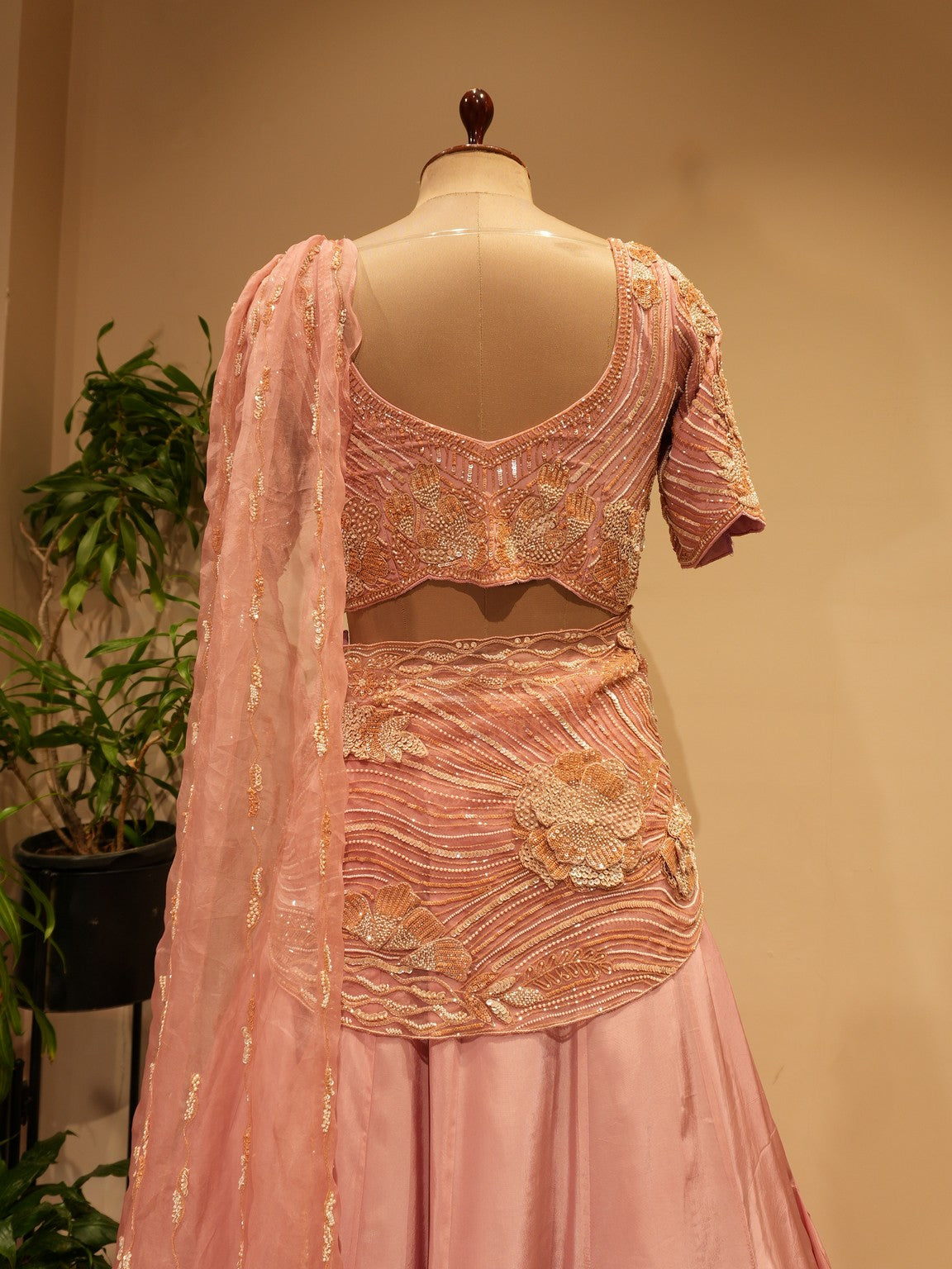 Onion pink 3d lehenga set