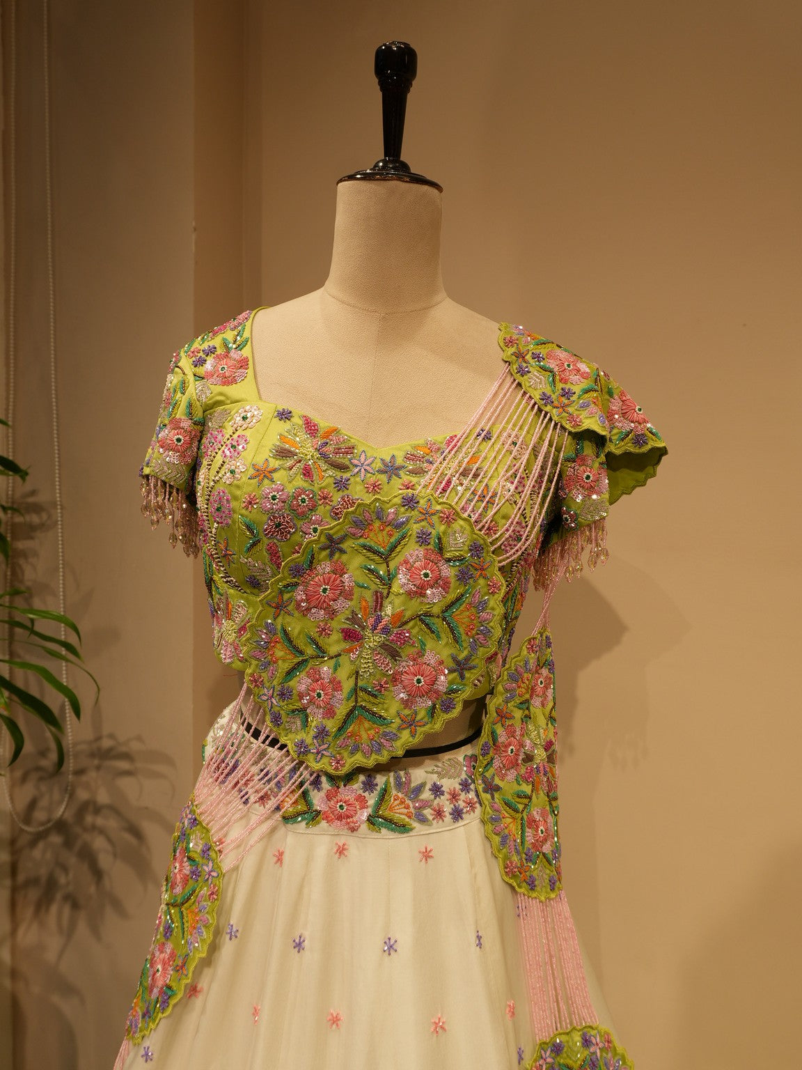 Green shaded peacock Lehenga set
