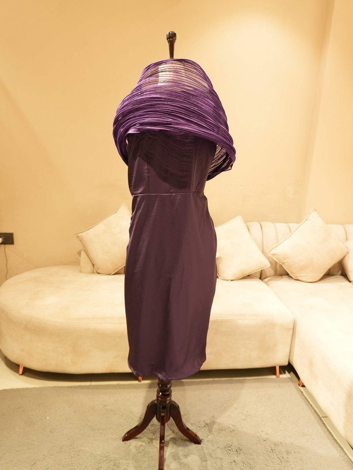 Deep purple drape dress