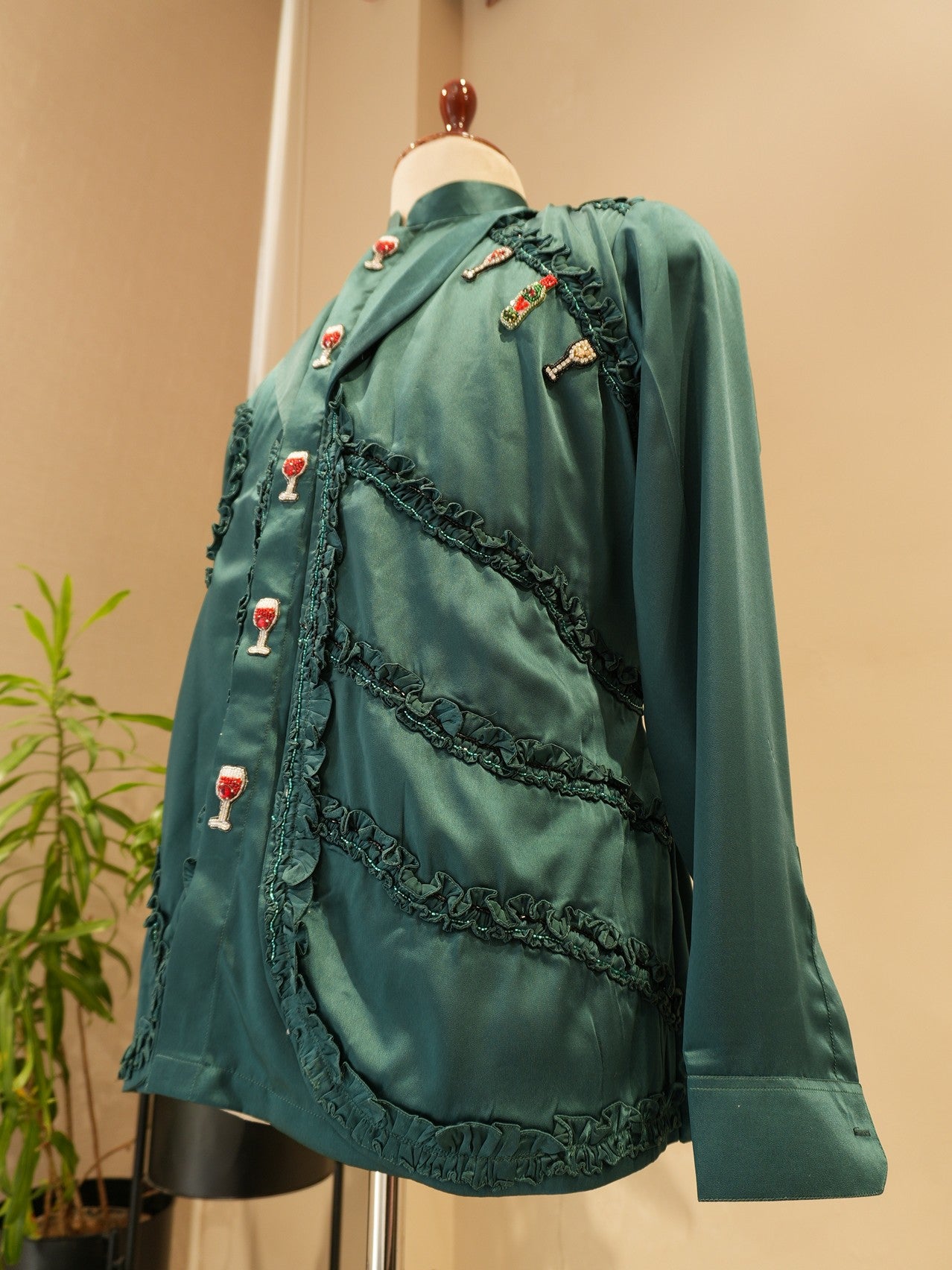 Bottle green mens cocktail dress