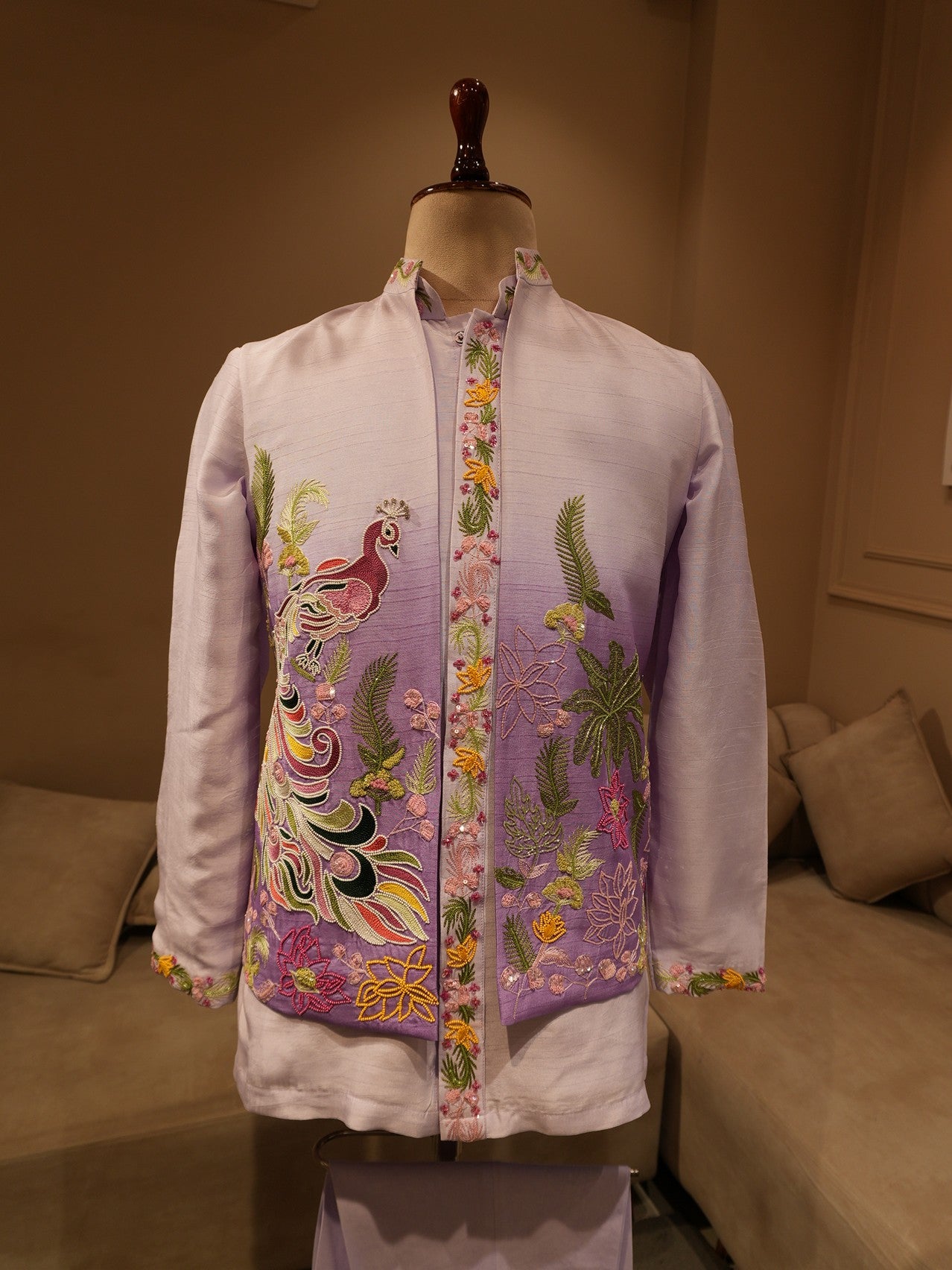 Lavander shaded mens indo western