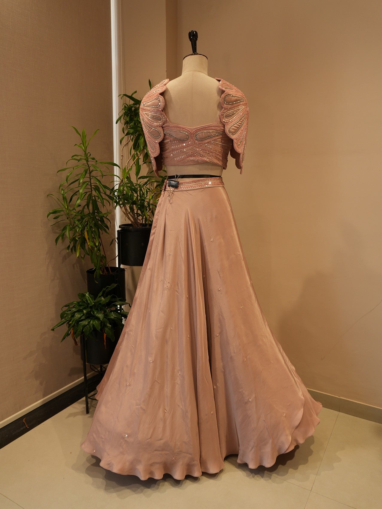 Mauve cape top with skirt