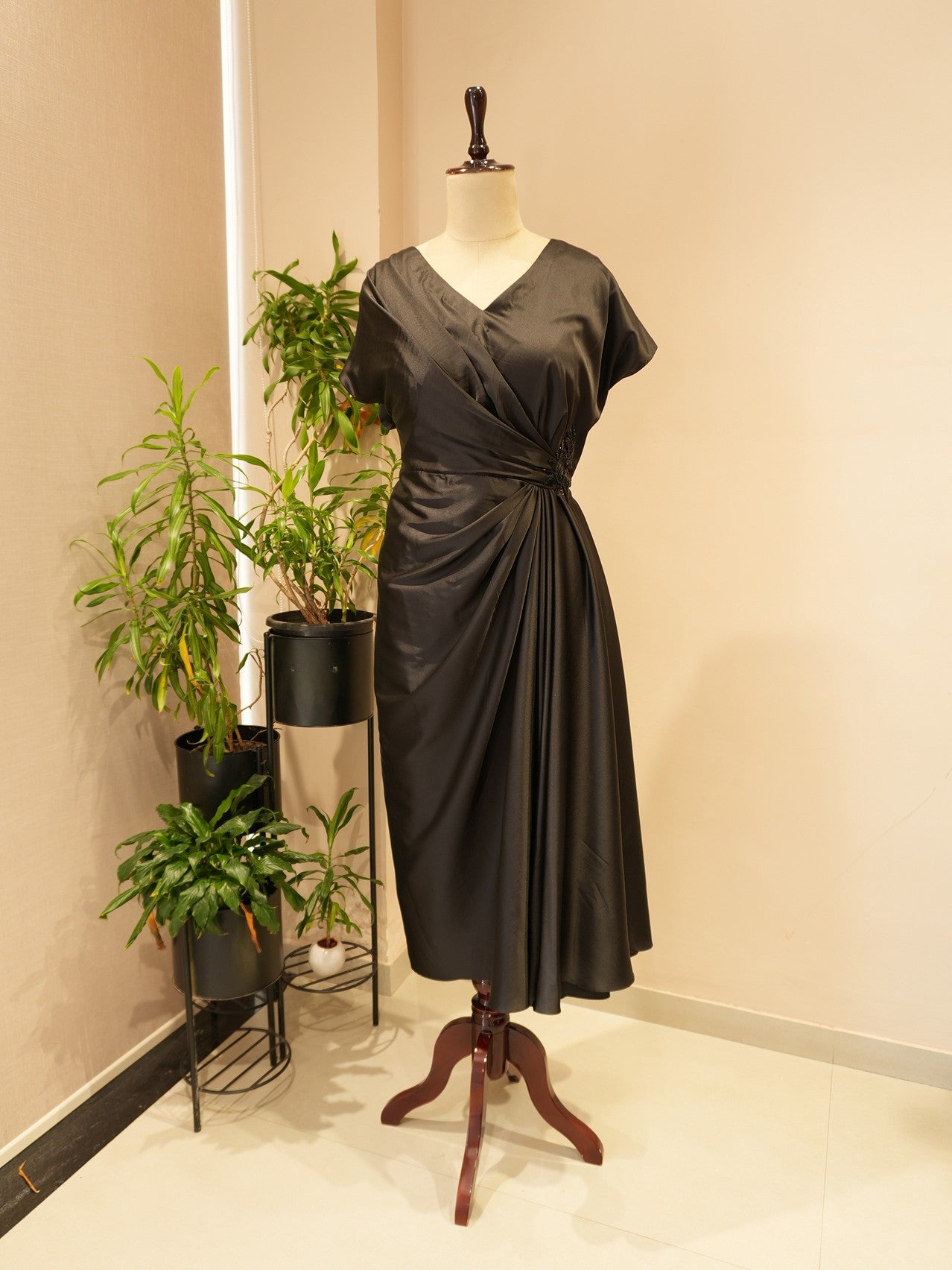 Black drape dress