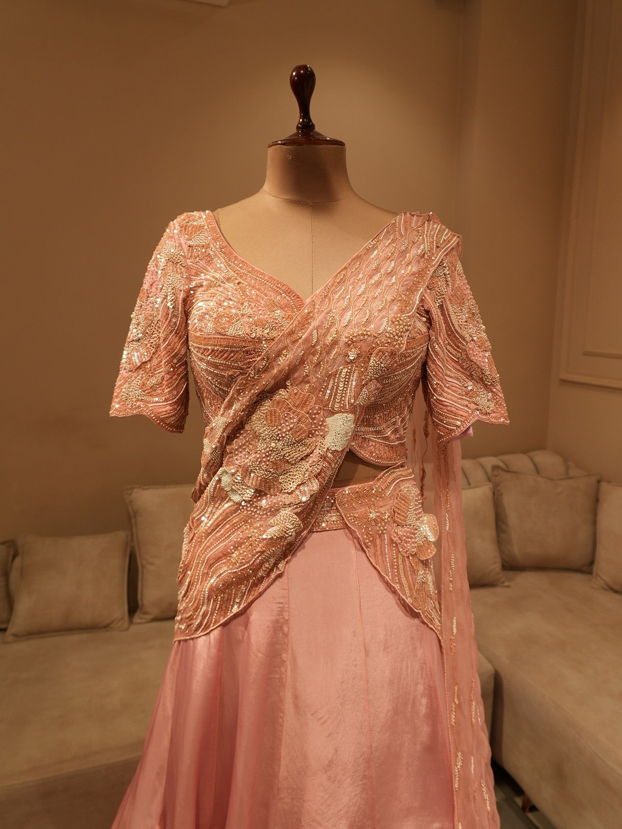 Dusty pink lehenga set