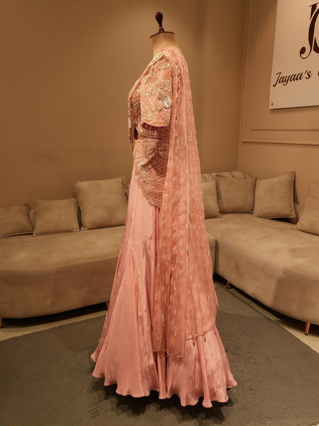 Dusty pink lehenga set