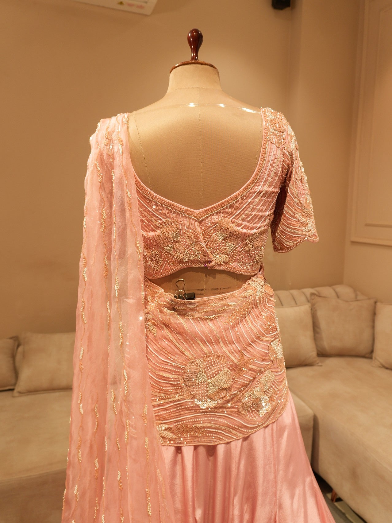 Dusty pink lehenga set