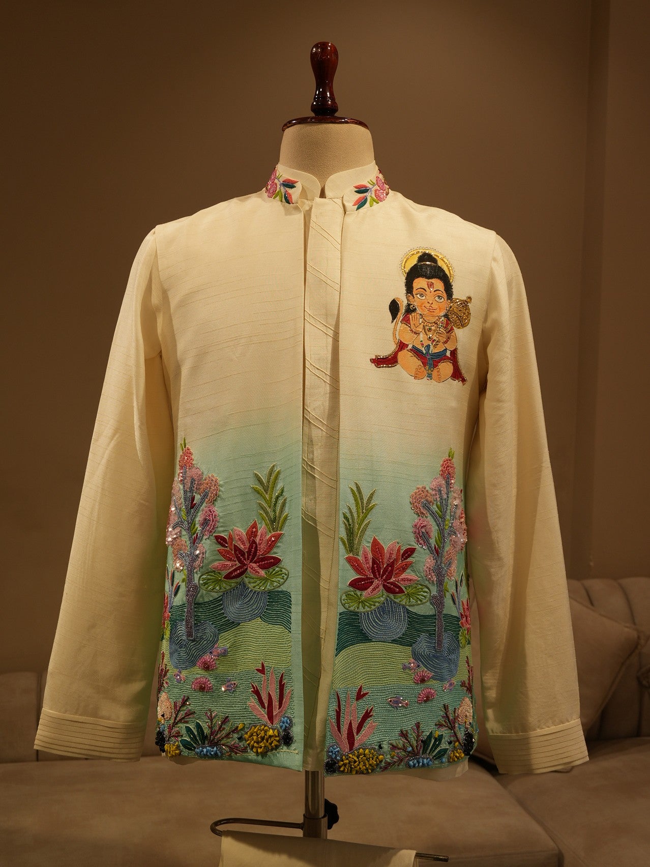 Off white mens handpainted indo western