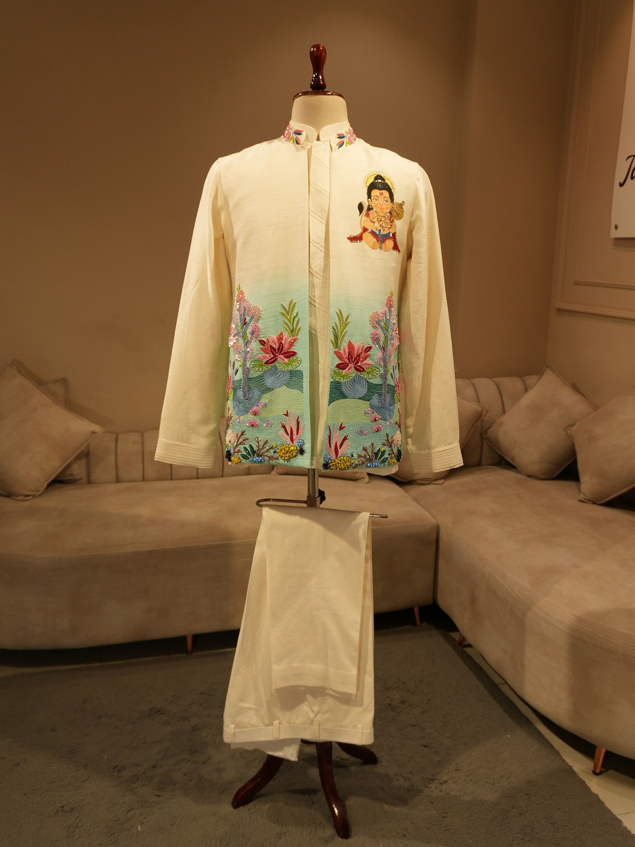 Off white mens handpainted indo western