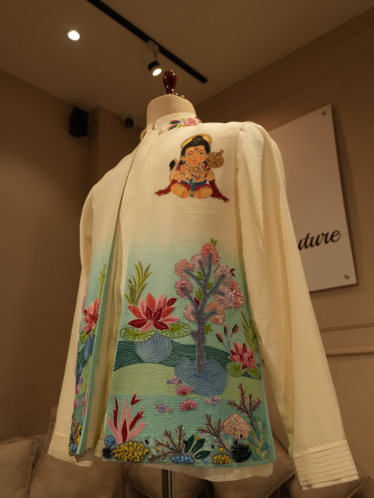 Off white mens handpainted indo western