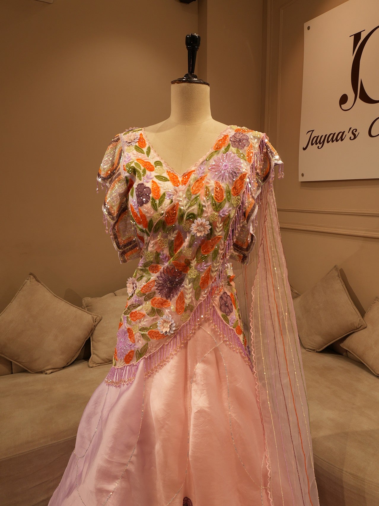 Blush pink embroidered lehenga set