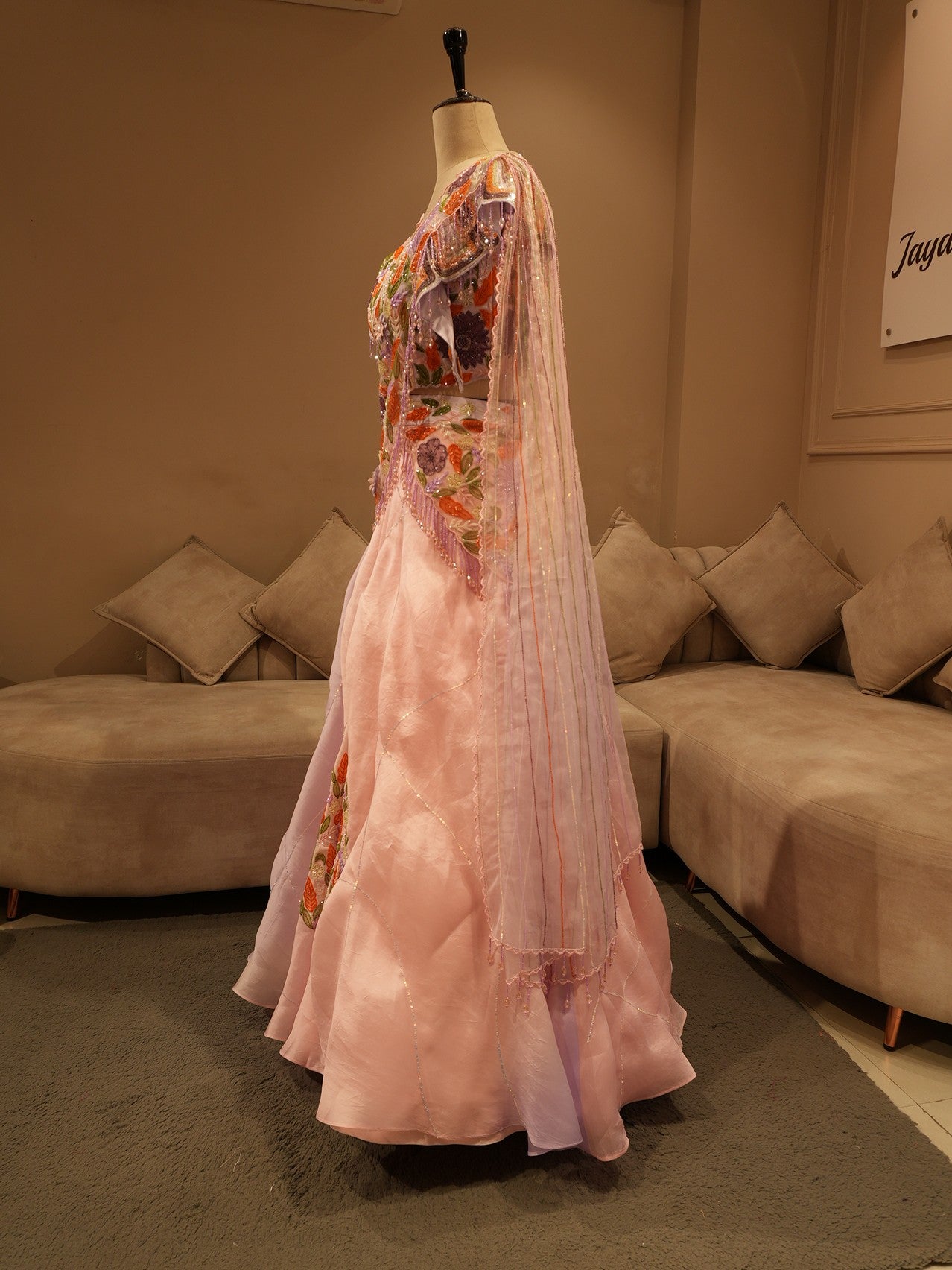 Blush pink embroidered lehenga set