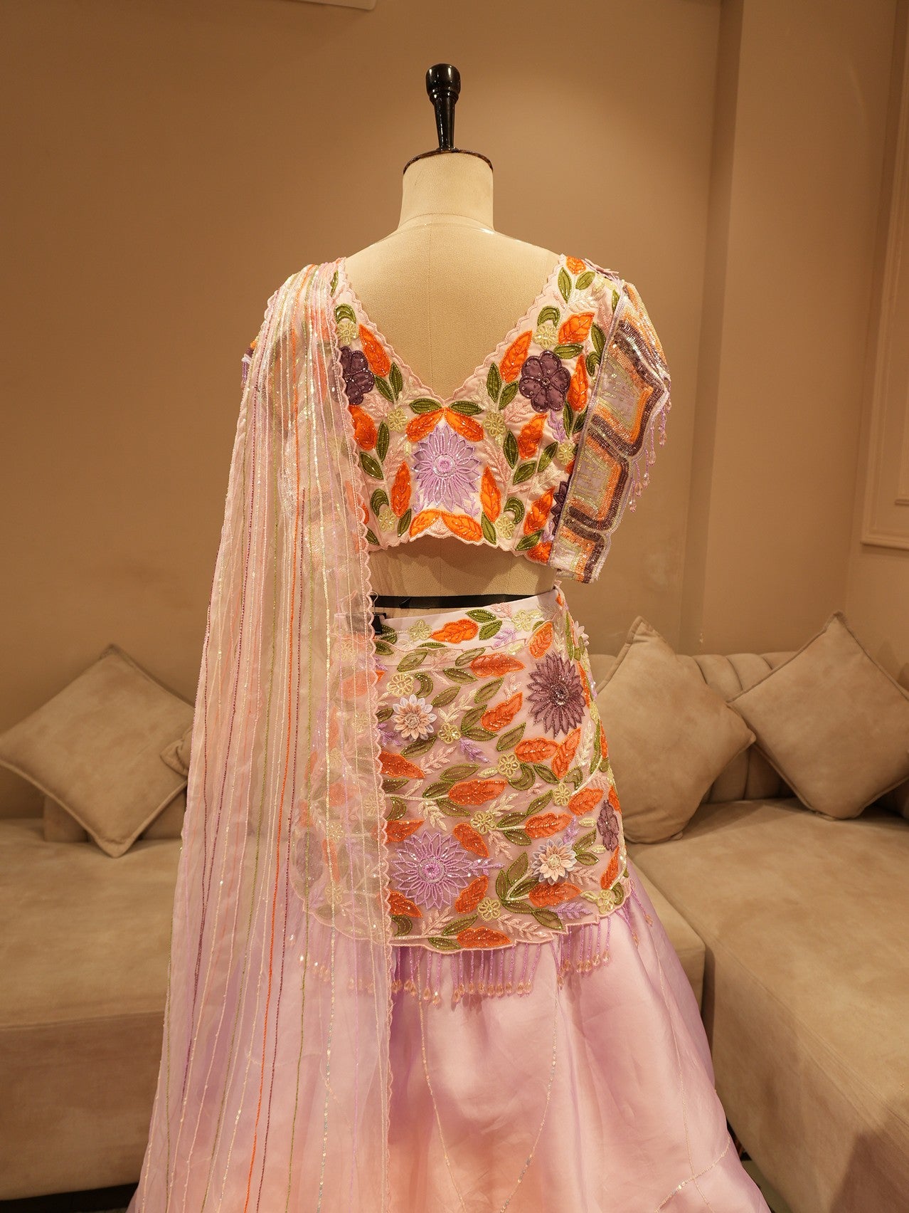 Blush pink embroidered lehenga set