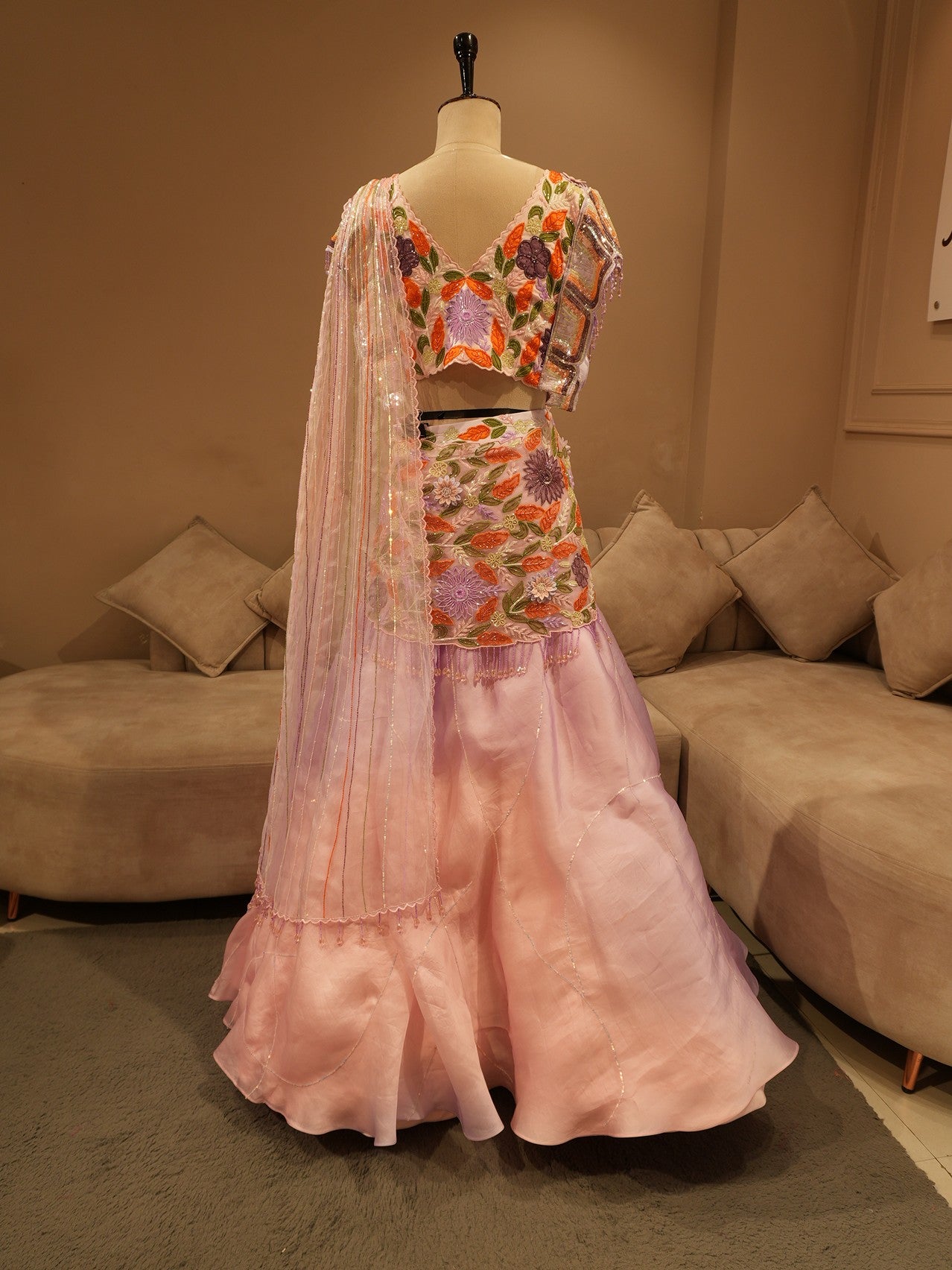 Blush pink embroidered lehenga set