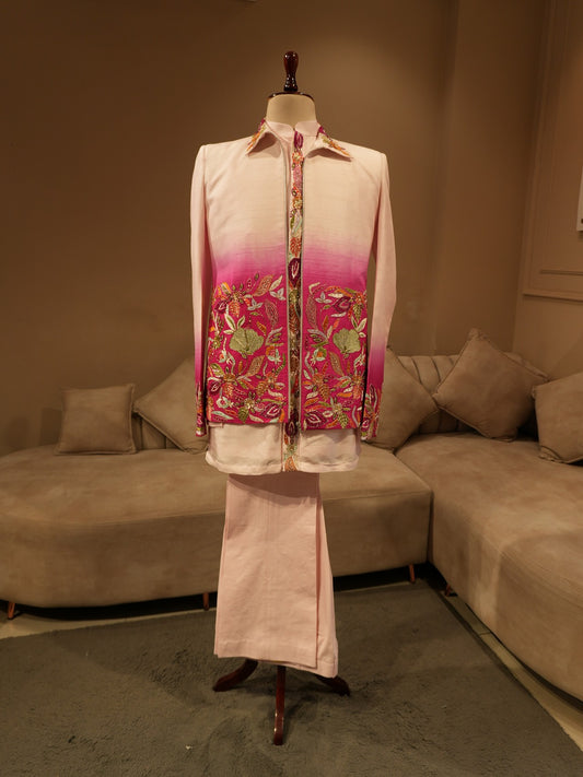 Pink shaded mens indo western