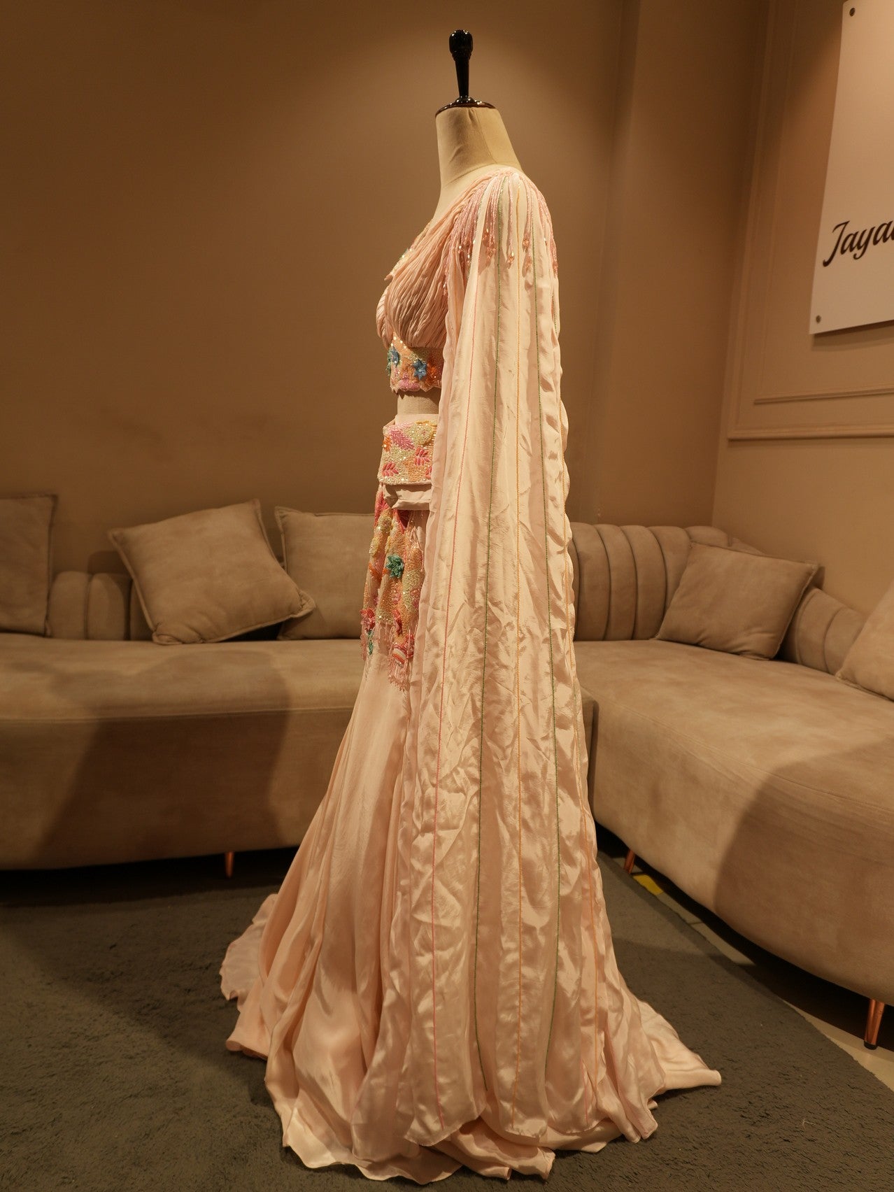 Rose pink embroidered lehenga set