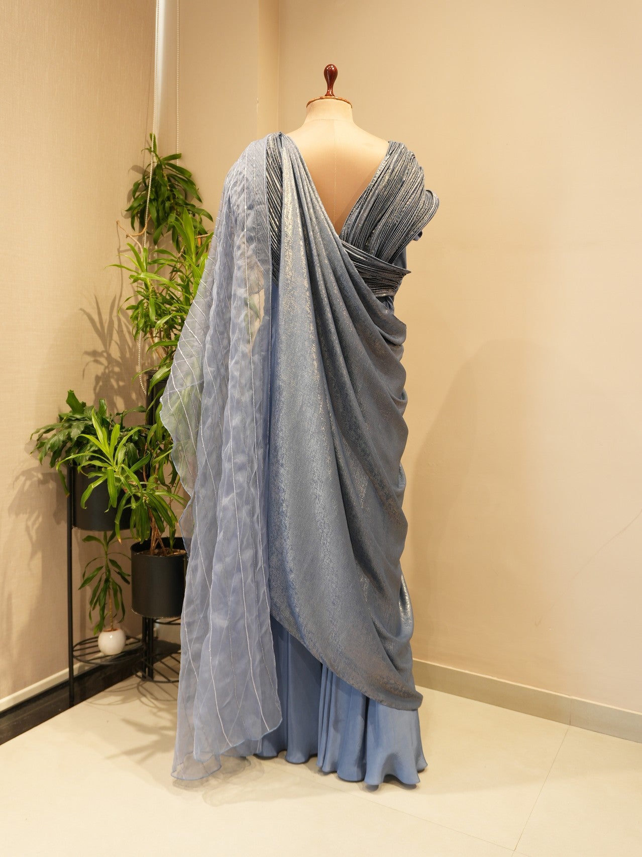 Grey drape gown