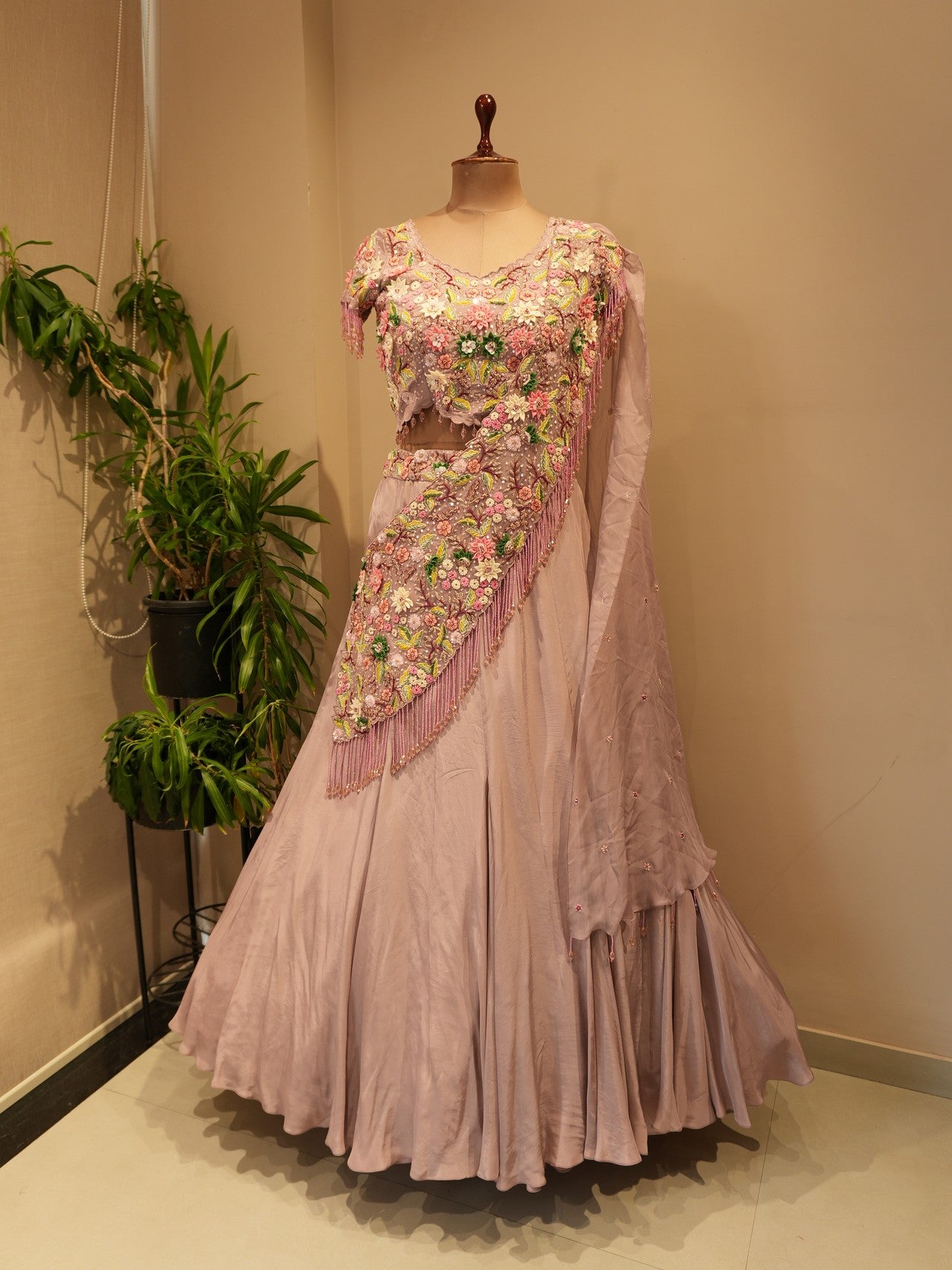 Lavander embroidered lehenga set