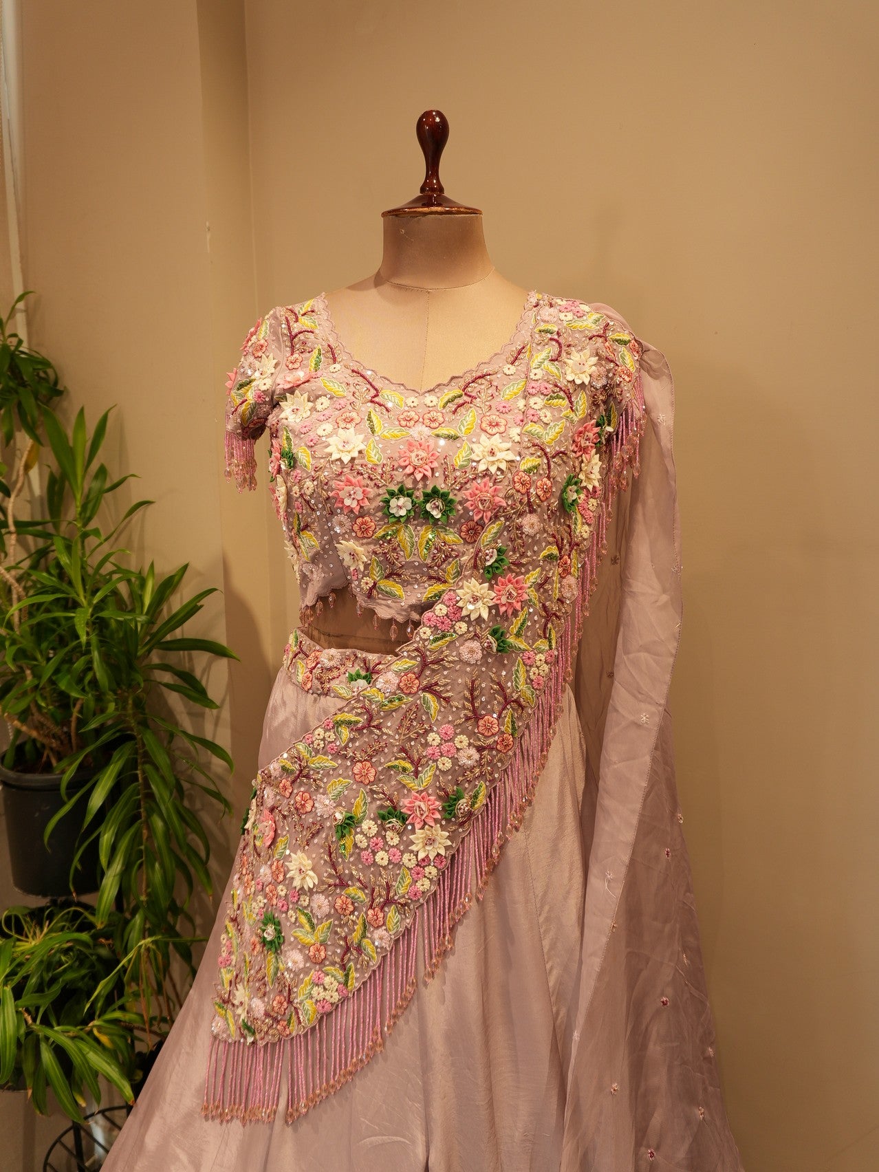 Lavander embroidered lehenga set