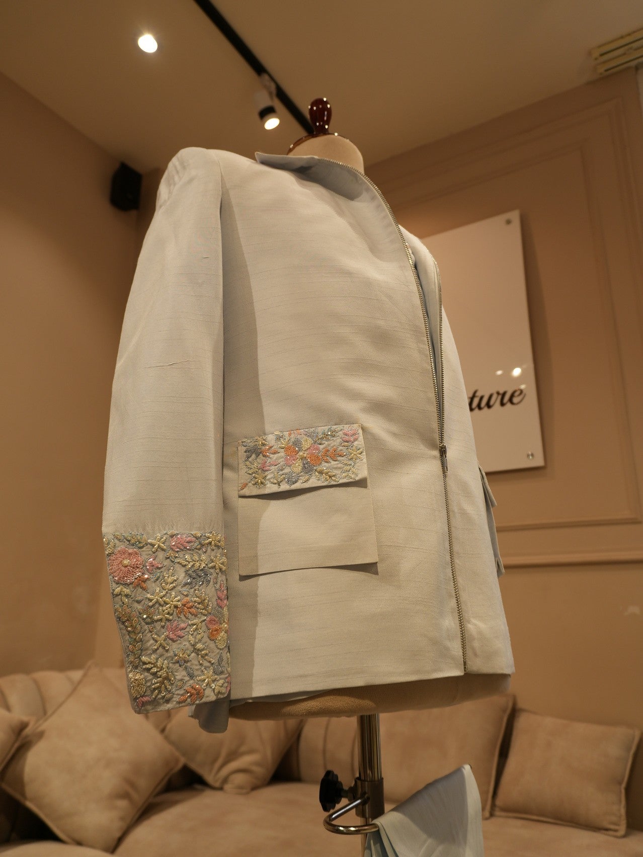 Grey mens indo western