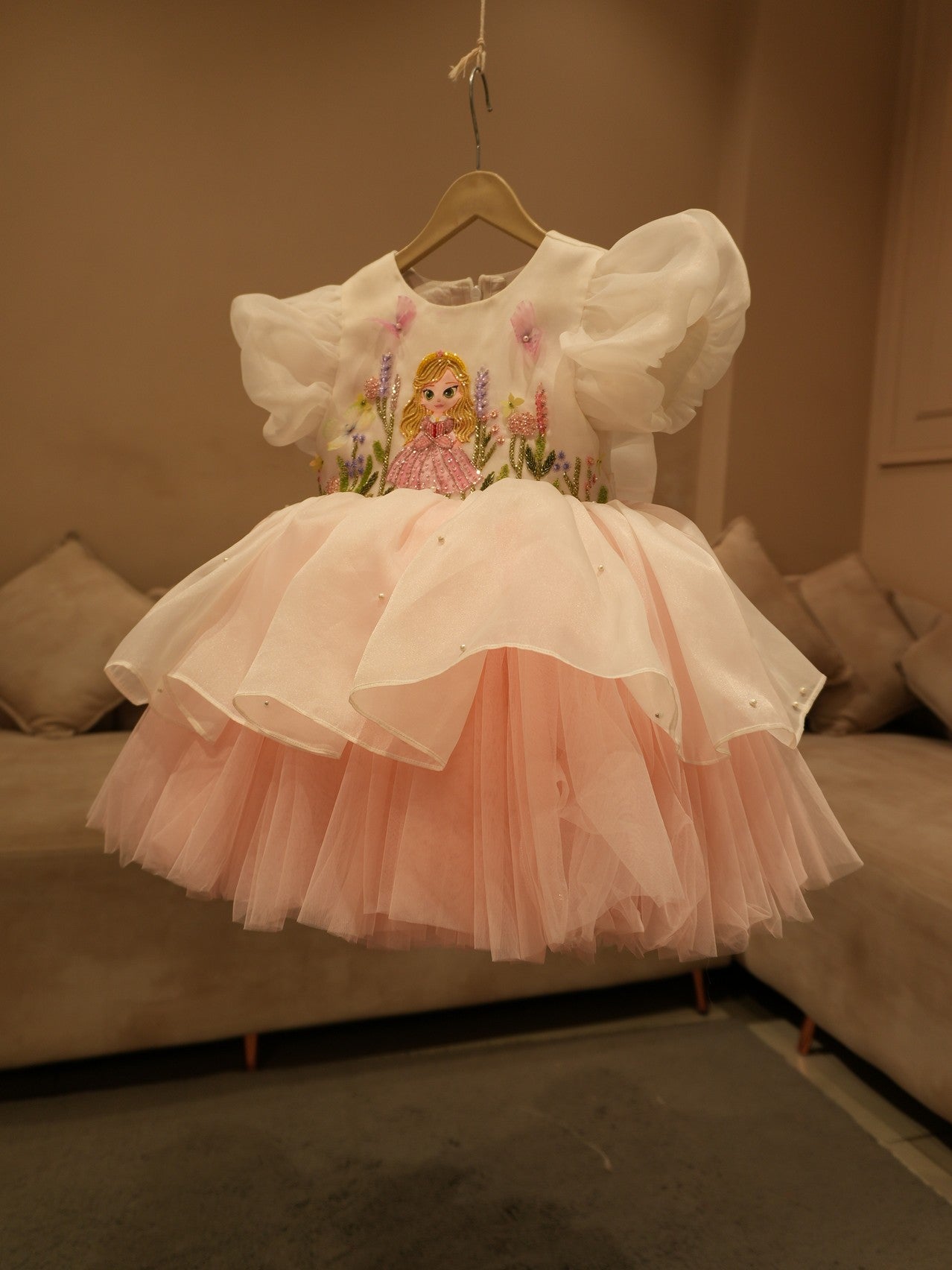 Blush pink elisa kids dress