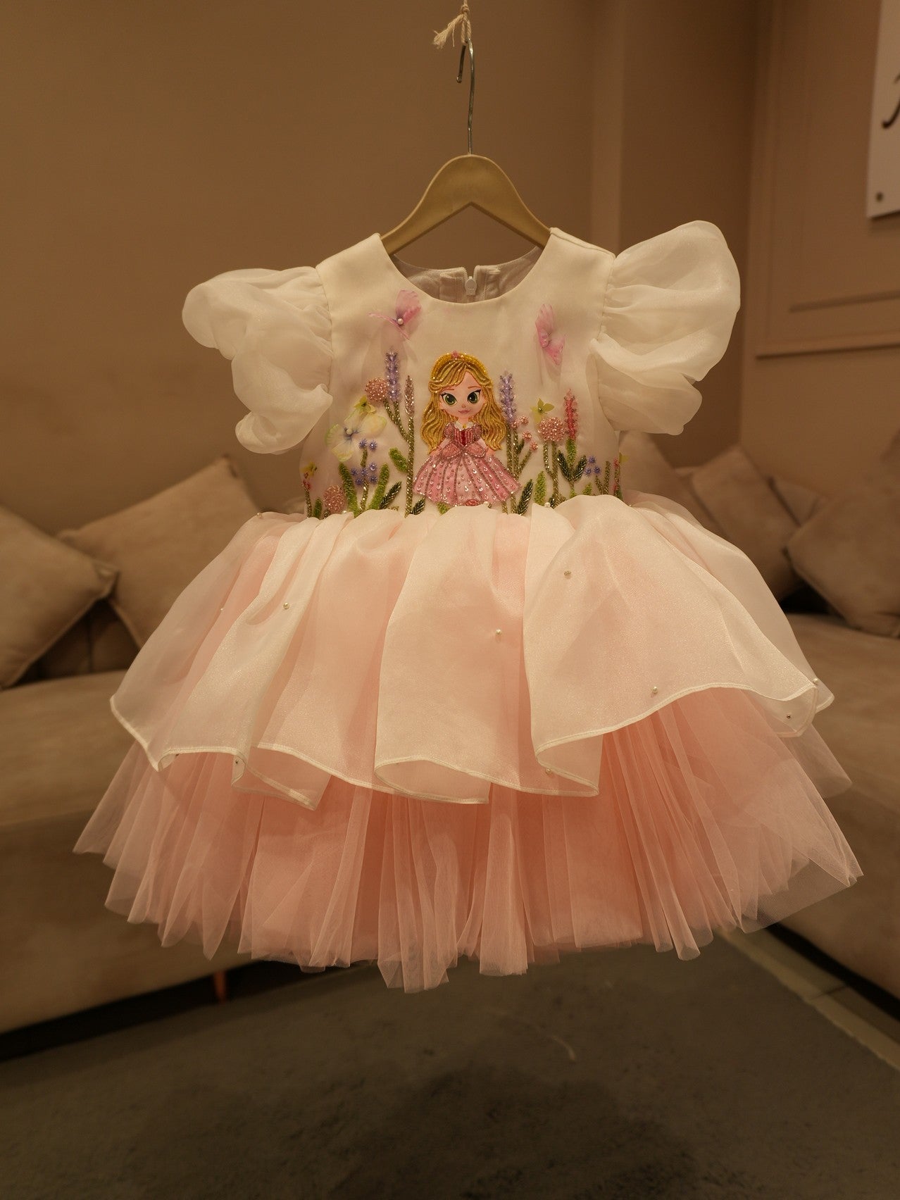 Blush pink elisa kids dress