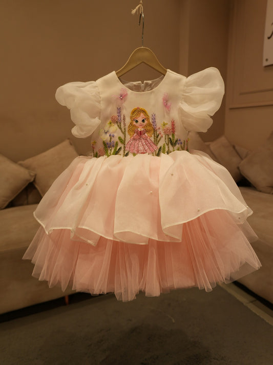 Blush pink elisa kids dress