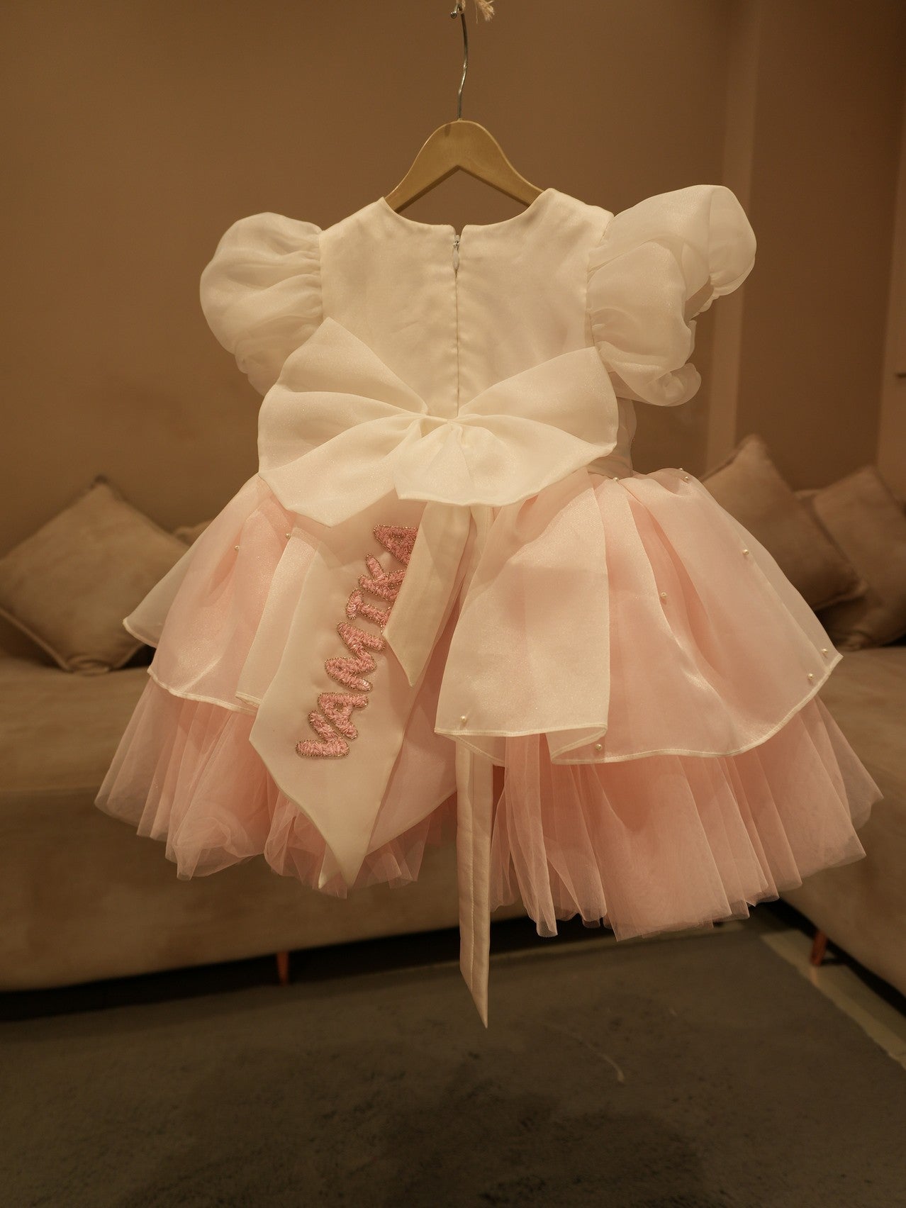 Blush pink elisa kids dress