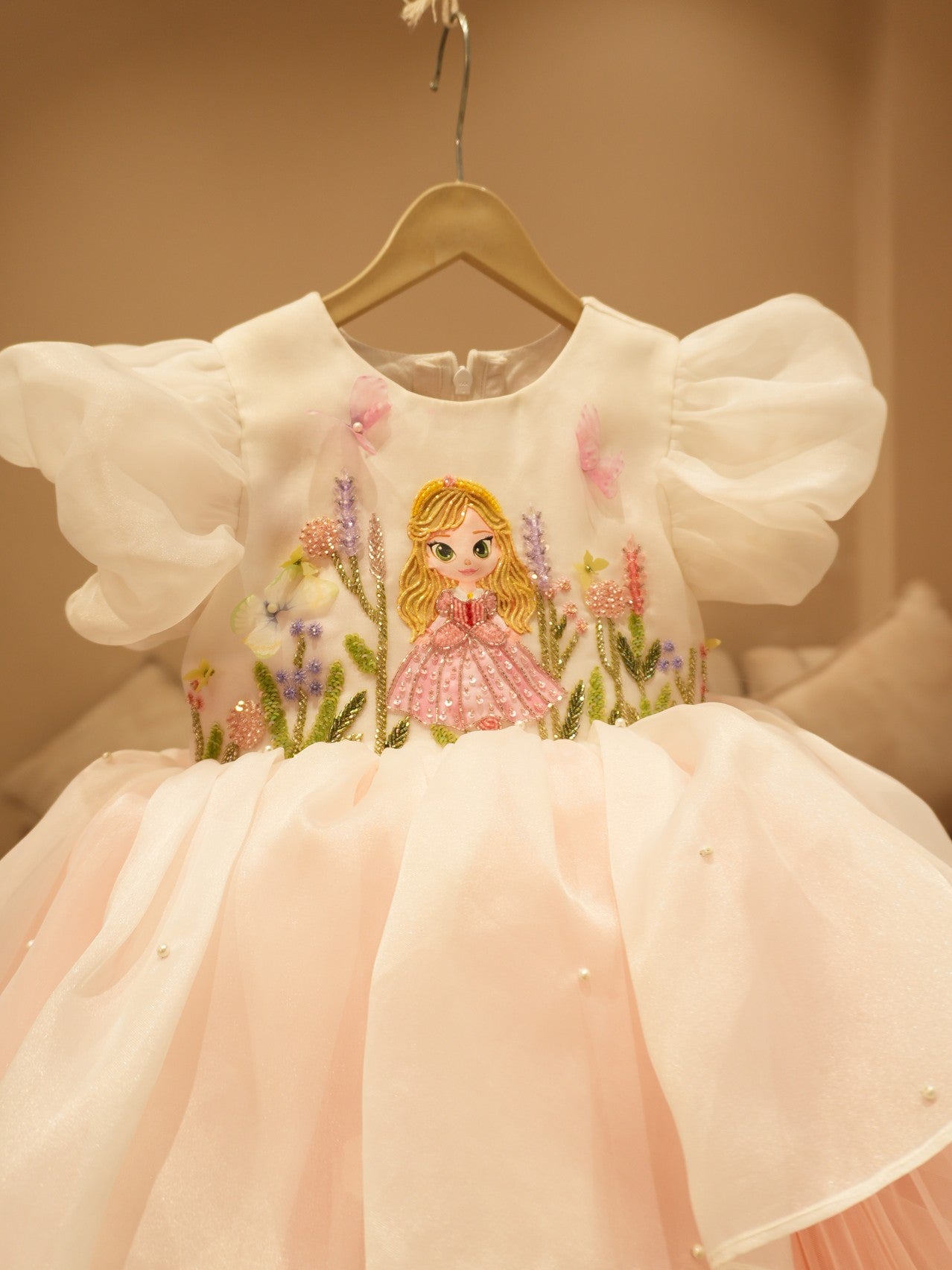 Blush pink elisa kids dress