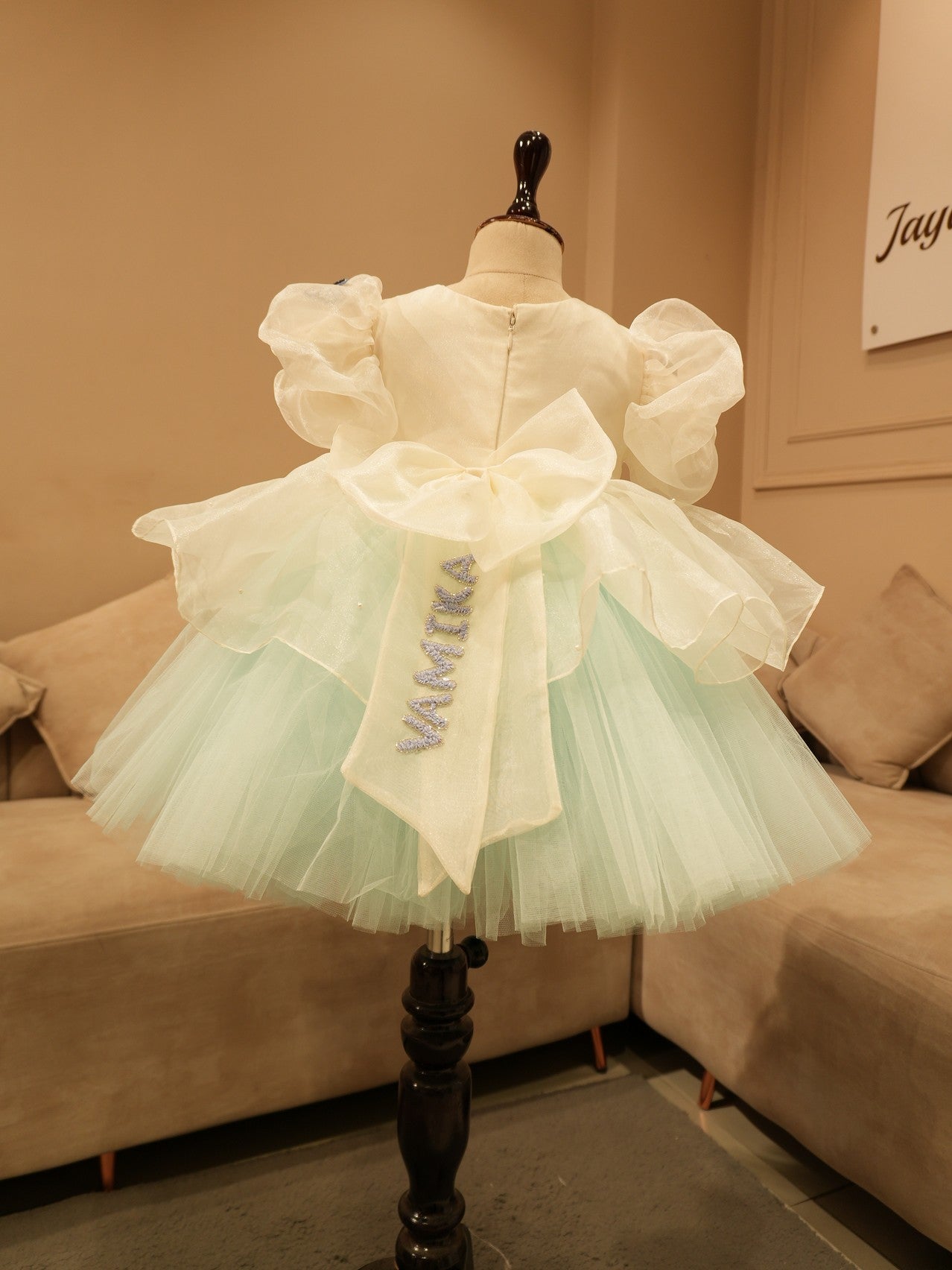Powder blue handpainted elisa kid dress