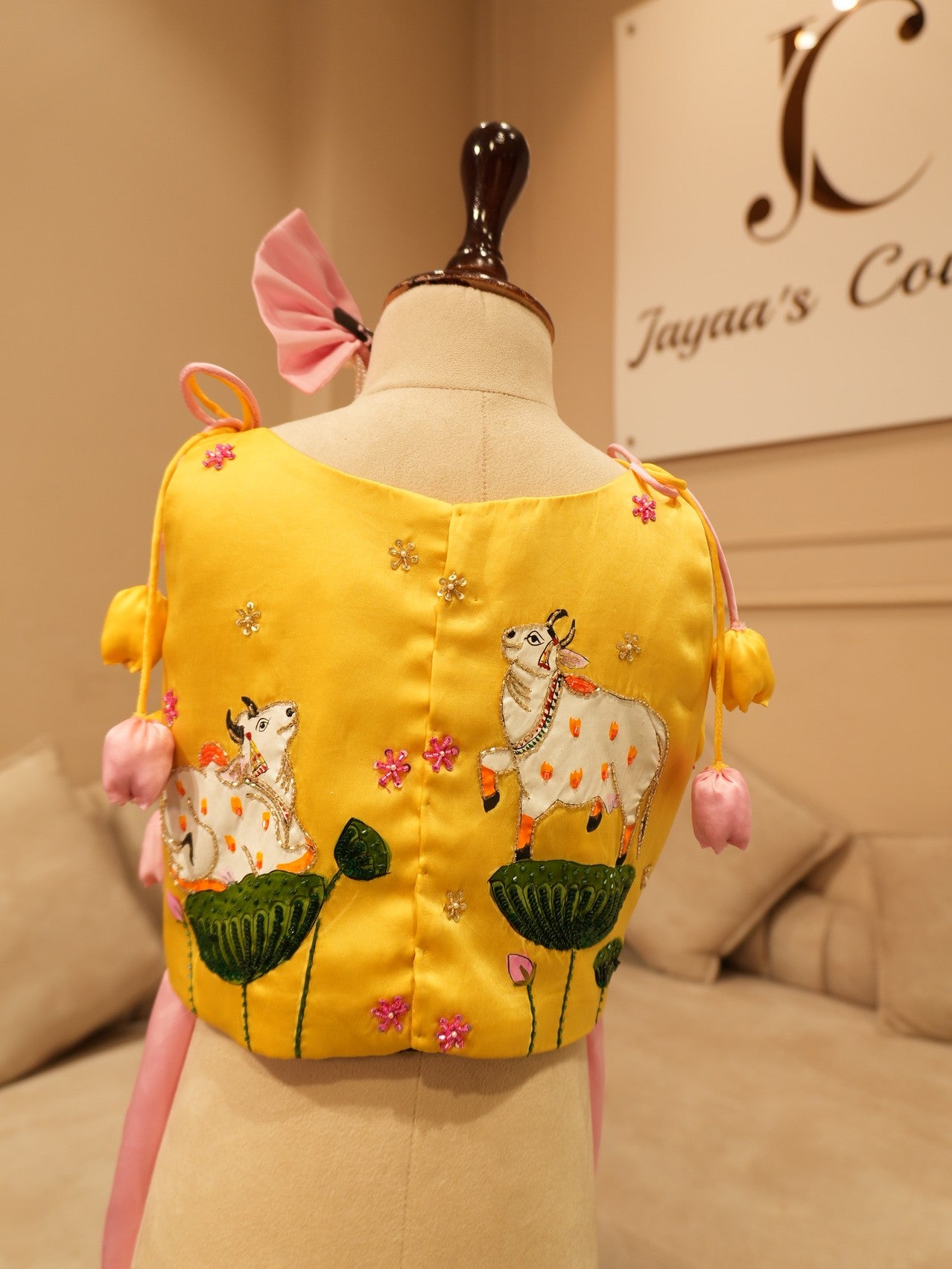 Yellow handpainted kisna kid dress