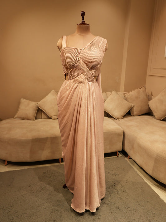 champaign gold cocktail gown
